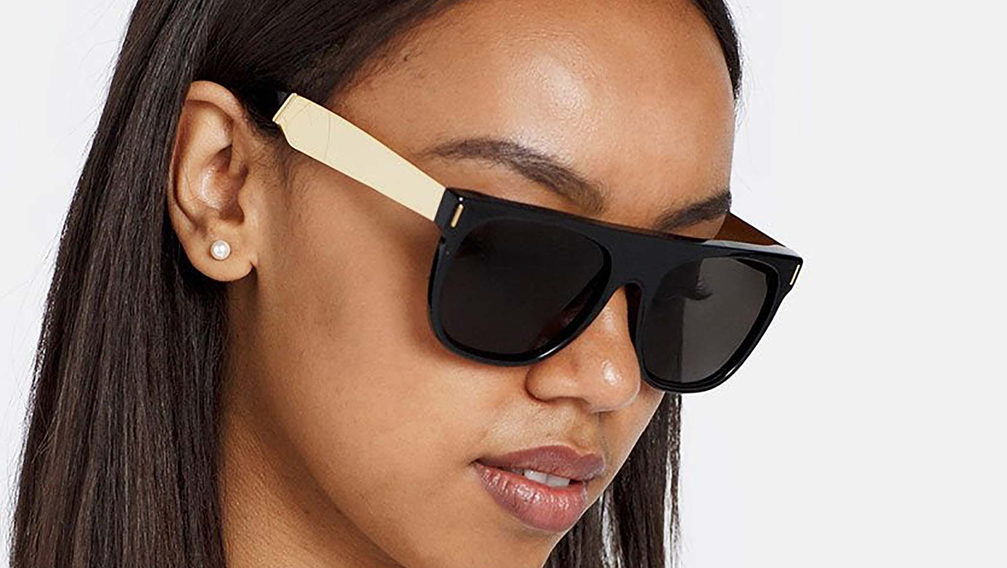 Retrosuperfuture Eyewear Flat Top Francis Black Gold Sunglasses