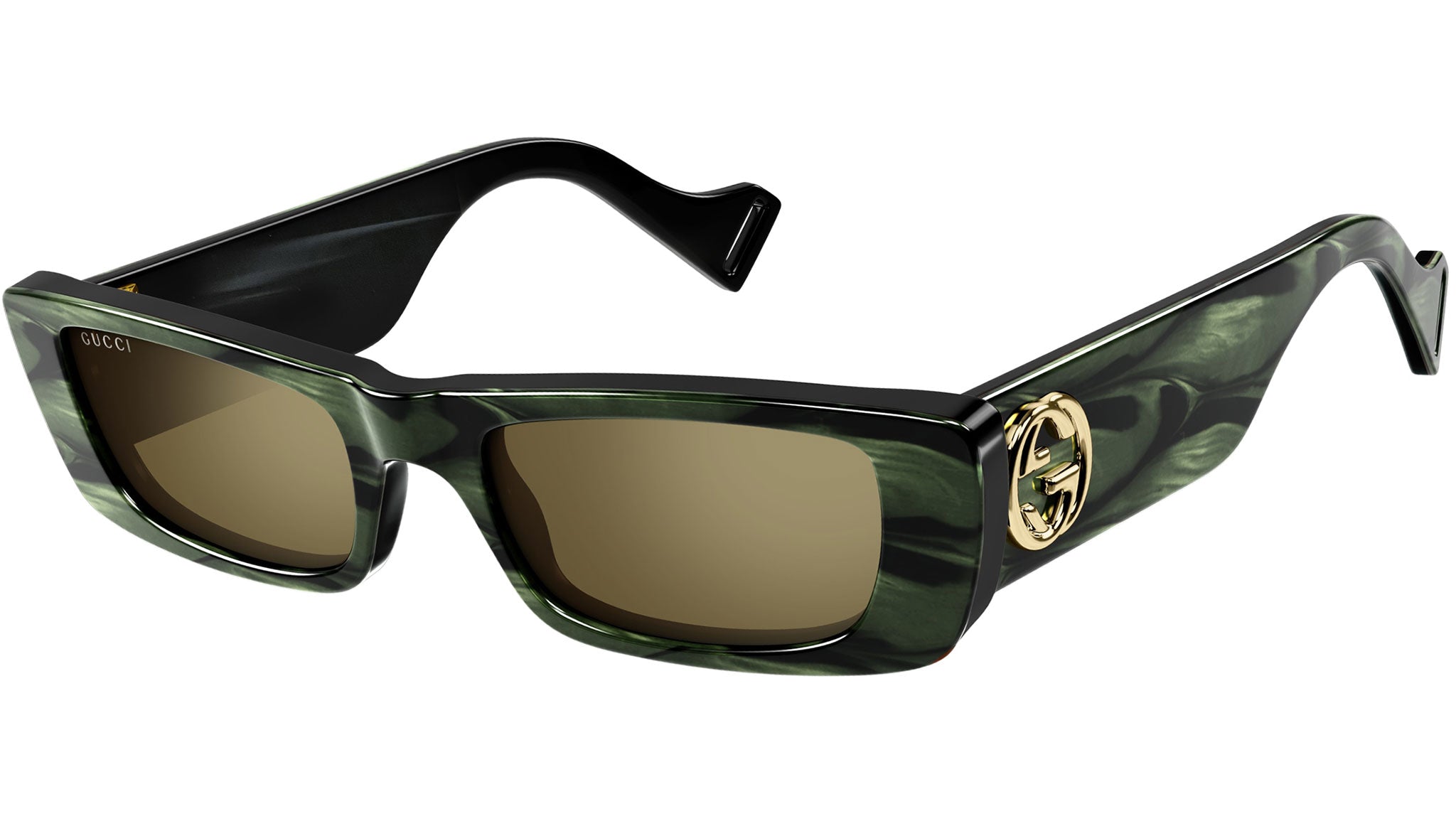 stang Tale flod Gucci GG0516S 014 Green Bronze Sunglasses