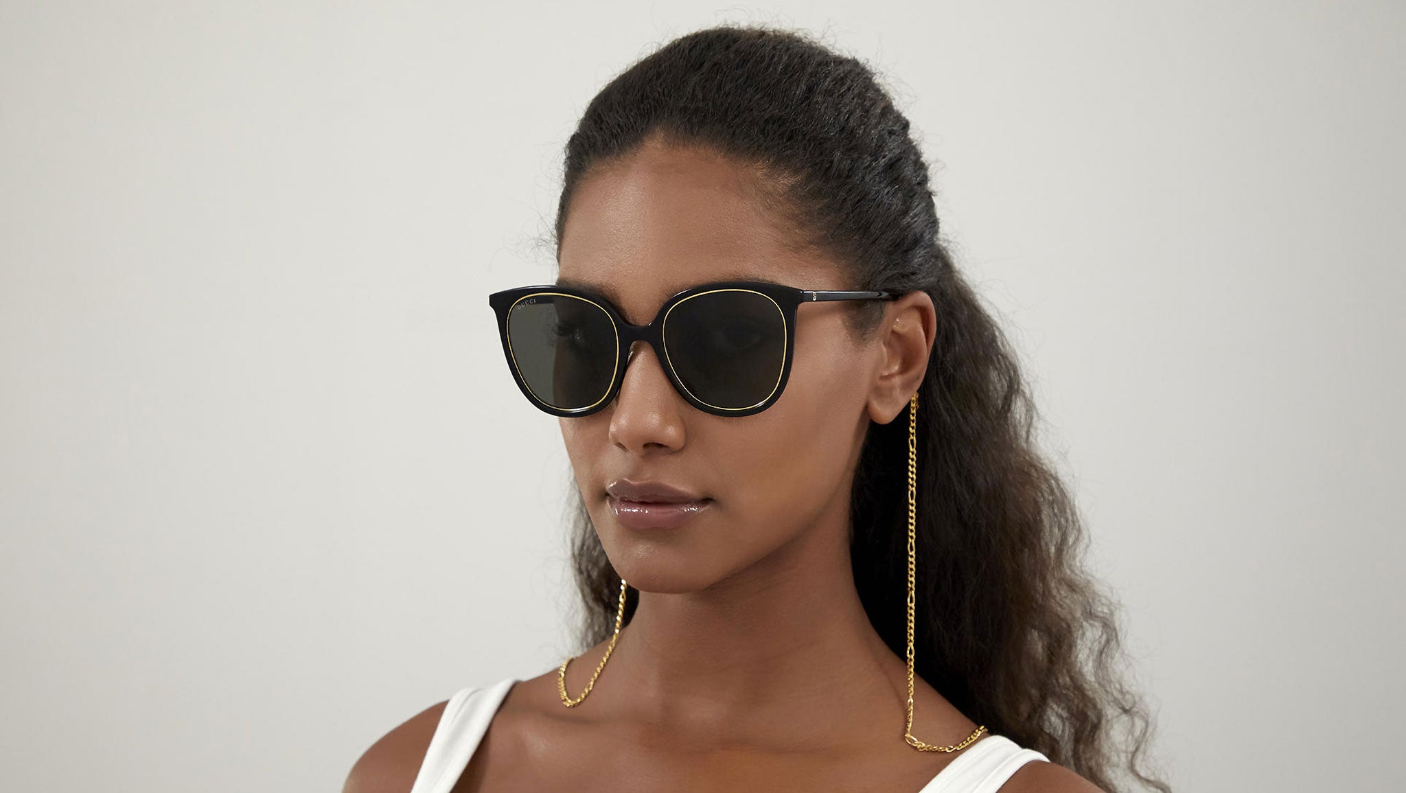 Gucci GG1076S 001 Shiny Black Sunglasses