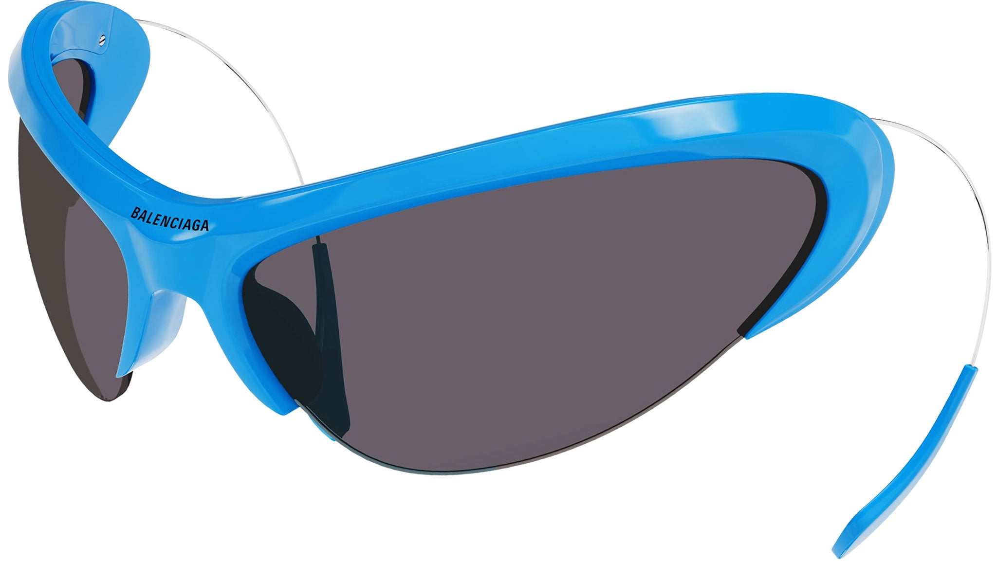 udpege Parasit Forurenet Balenciaga BB0232S 004 Light-Blue Grey Sunglasses