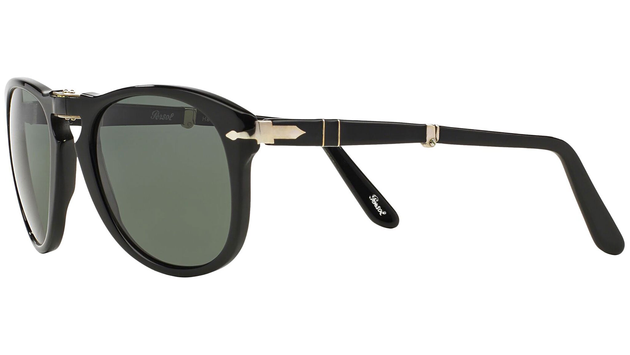 Hurtigt korruption Teenageår Persol Sunglasses Folding Black 95/58 Polar Green Lens