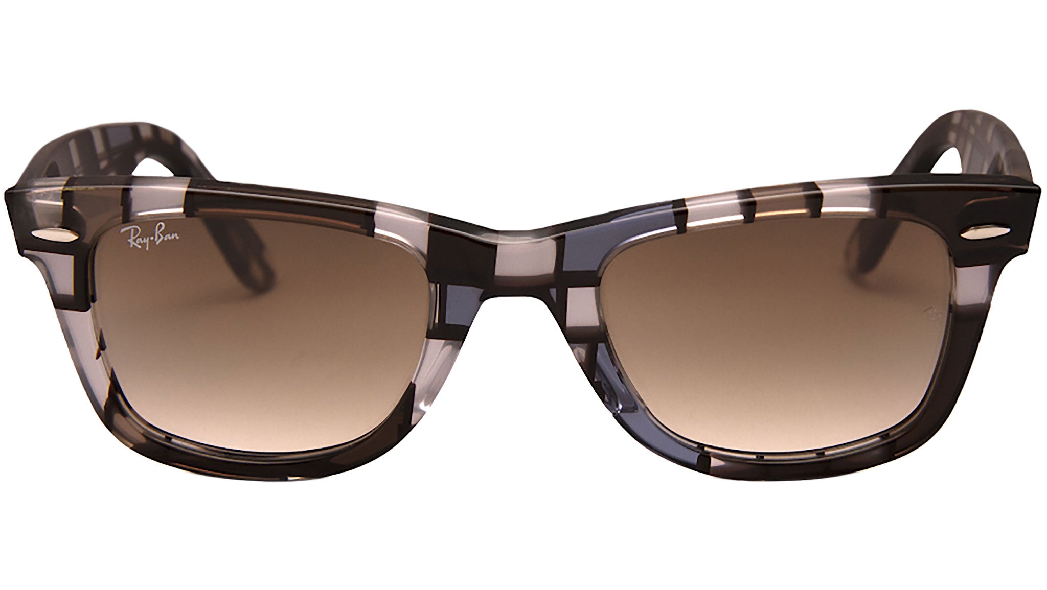 kæmpe frokost Størrelse Ray-Ban Wayfarer Sunglasses RB2140 1086/51 Brown Rare Prints