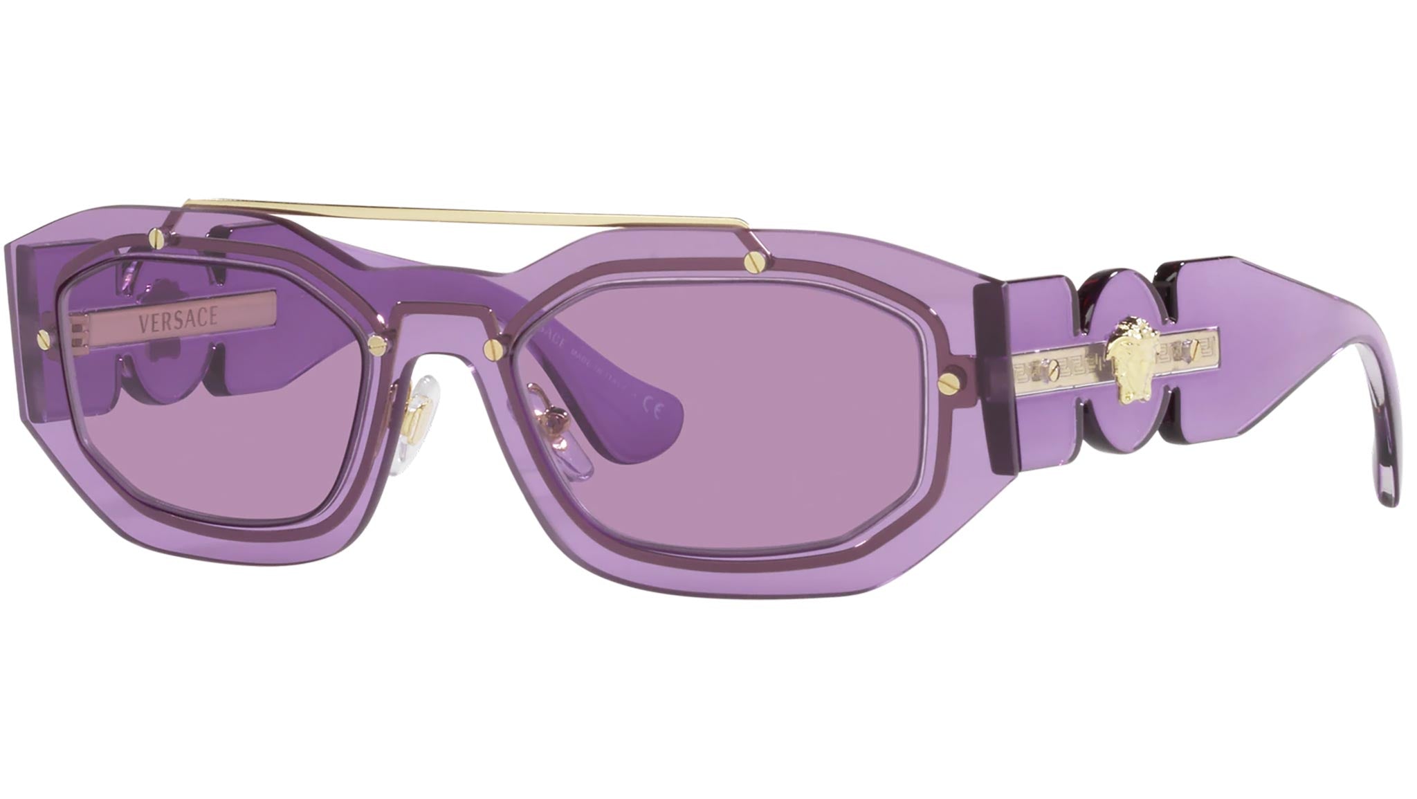 Versace 2235 1002/84 Sunglasses Violet/Violet Rectangle Shape 51-20-140 |  EyeSpecs.com