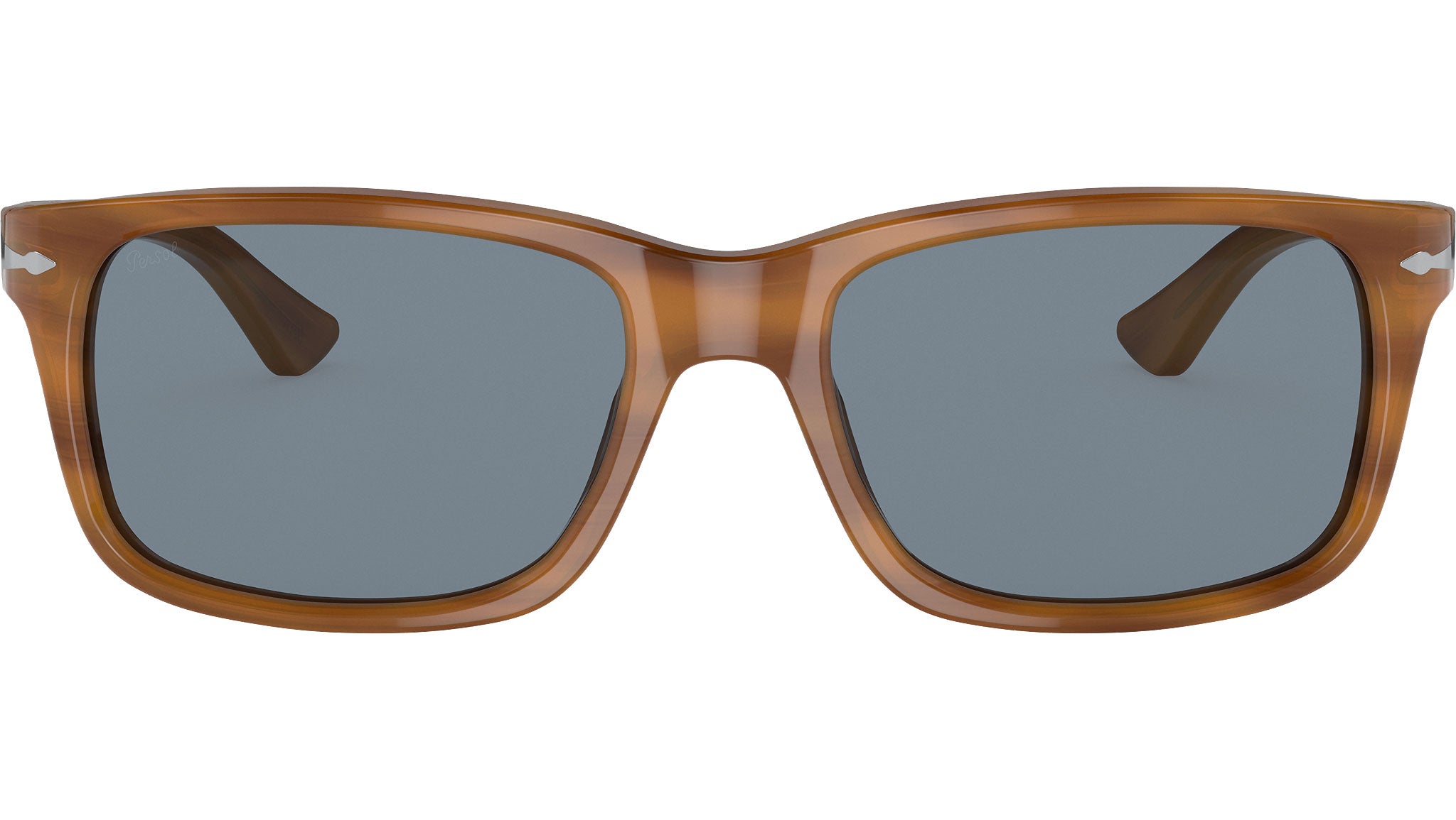 Persol Sunglasses PO3048S Striped Brown Blue Lens